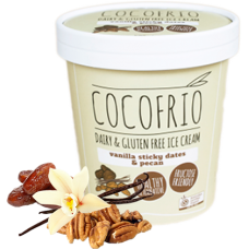 Cocofrio Vanilla Sticky Dates, Pecan Organic Frozen Dessert 500ml (Buy In-Store ,or Buy On-Line and Collect from our Store - NO DELIVERY SERVICE FOR THIS ITEM)